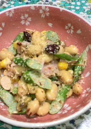 アスパラと大豆のごまマヨあえ-レシピのメイン写真