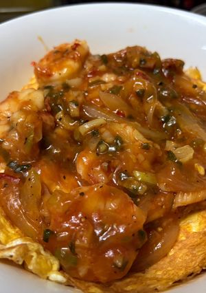 冷凍エビで本格ピリ辛エビチリ天津飯-レシピのメイン写真