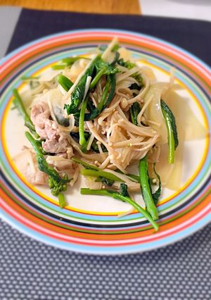 頑固オヤジもおかわり!のらぼう菜炒め-レシピのメイン写真