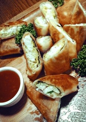 鯛と春キャベツの焼き春巻き-レシピのメイン写真