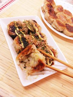 たこ焼き器不要☆餃子の皮でたこ焼き風-レシピのメイン写真