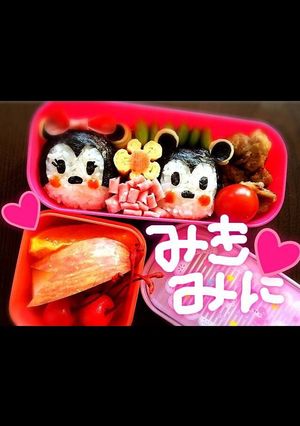 ミッキー♡ミニー♡キャラ弁-レシピのメイン写真