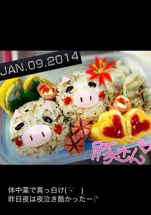 ブタ♡キャラ弁-レシピのメイン写真