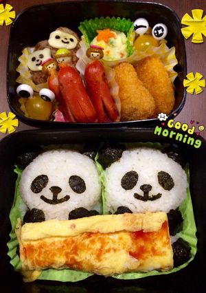 ふたご♡パンダちゃん♡お昼寝♡キャラ弁-レシピのメイン写真