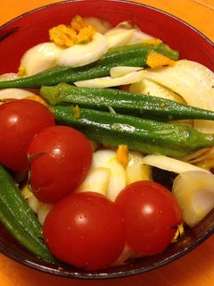 オクラかぼちゃ新玉葱トマトのマリネ-レシピのメイン写真