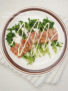 簡単!豆苗のベーコン巻きマヨ-レシピのメイン写真