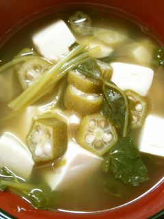 簡単! 豆腐 オクラ 三つ葉の お吸い物-レシピのメイン写真