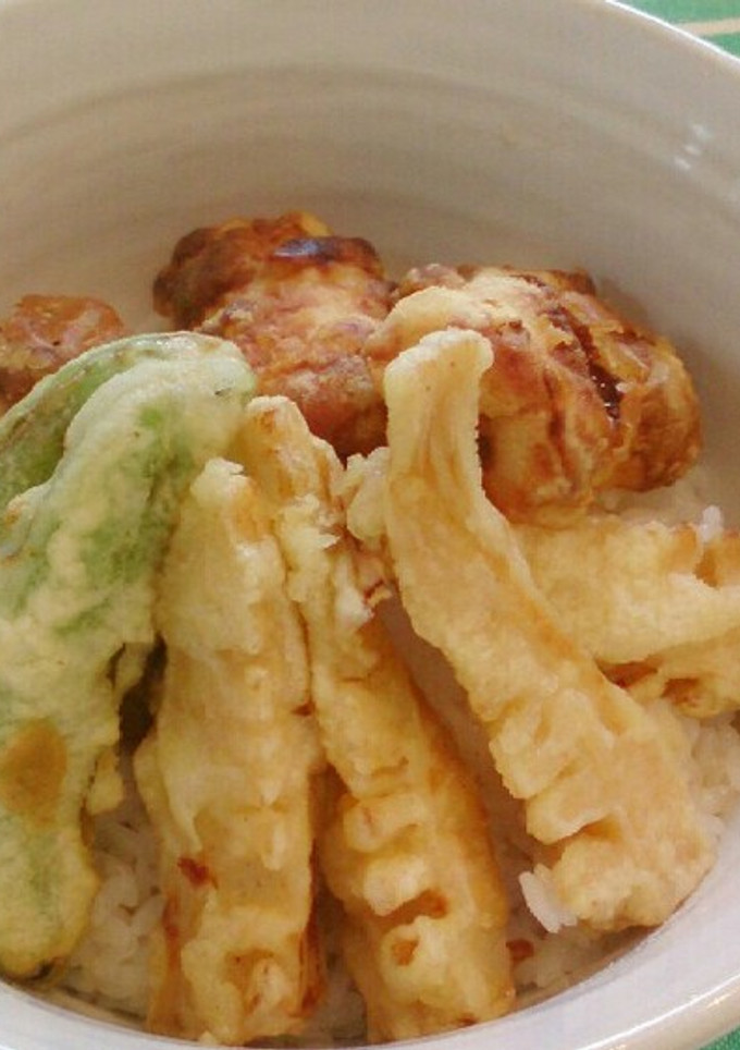 筍とちくわの天丼～吸物付き～-レシピのメイン写真