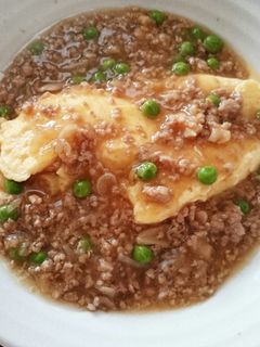 節約 簡単 ふわふわ卵の麻婆豆腐あんかけ-レシピのメイン写真