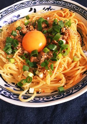 超簡単♡韓国風納豆パスタ-レシピのメイン写真