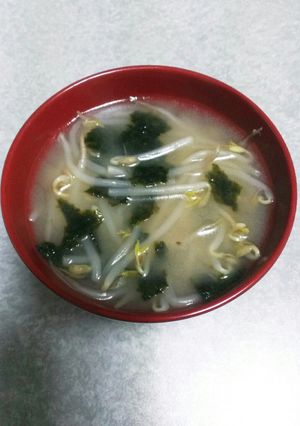 海苔ともやしの味噌汁-レシピのメイン写真