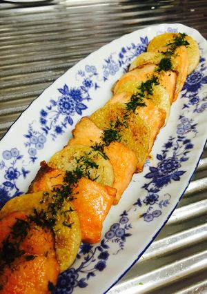 鮭と長芋ステーキ☆今夜はポン酢バターで！-レシピのメイン写真