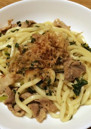 めんつゆで超簡単！高菜と豚肉の焼うどん-レシピのメイン写真