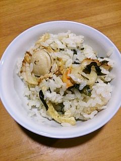 ホタテとワカメスープの炊き込みごはん-レシピのメイン写真