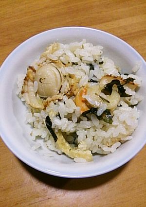 ホタテとワカメスープの炊き込みごはん-レシピのメイン写真