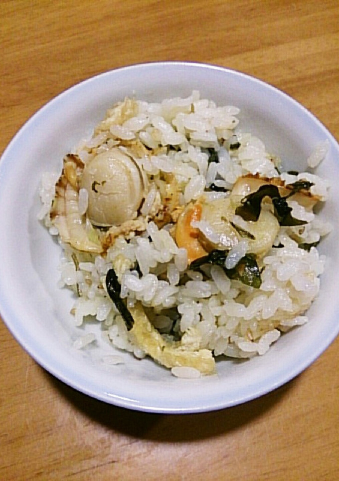 ホタテとワカメスープの炊き込みごはん-レシピのメイン写真