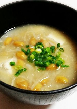 栄養満点！切干大根と納豆の味噌汁-レシピのメイン写真