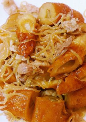 ご飯が進む！ごぼう天と竹輪と糸コンの煮物-レシピのメイン写真
