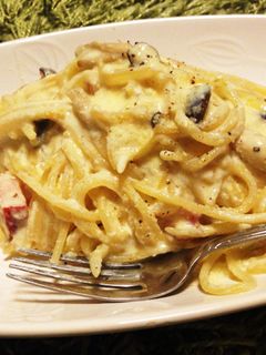 お豆腐で!カルボナーラ風クリームパスタ-レシピのメイン写真