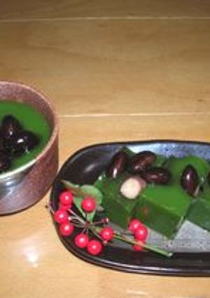 おせちの残りで☆黒豆入り抹茶かん-レシピのメイン写真