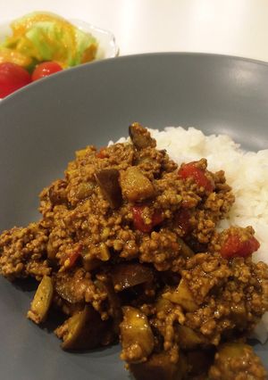 冷めても美味！ナスとトマトのキーマカレー-レシピのメイン写真
