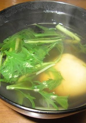 清まし仕立ての水菜のお雑煮-レシピのメイン写真