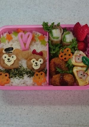 キャラ弁ダッフィー&シェリーメイ-レシピのメイン写真