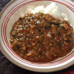 รูปของ 小松菜と鶏挽肉のキーマカレー