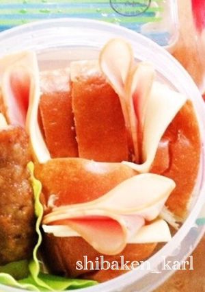 簡単ハムチーズロールパンサンドイッチ弁当-レシピのメイン写真