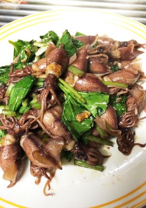 ホタルイカとわさび菜炒め-レシピのメイン写真