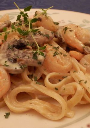 海老とマッシュルームの濃厚クリームパスタ-レシピのメイン写真