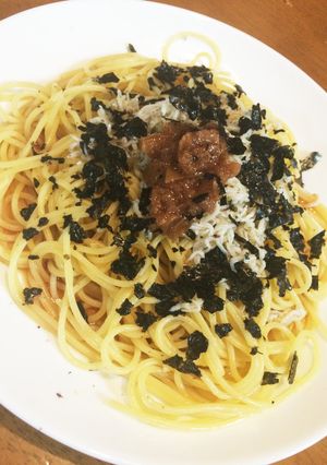 しらすと梅干しの手抜きパスタ-レシピのメイン写真