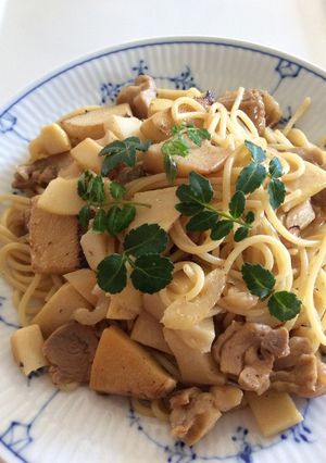 筍と鶏もも肉の和風パスタ-レシピのメイン写真