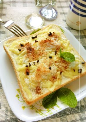 ｺｺﾅｯﾂ×ｶｶｵのチーズトースト-レシピのメイン写真