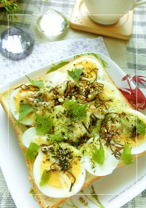 磯×紫蘇香る❀茹で卵の和トースト-レシピのメイン写真