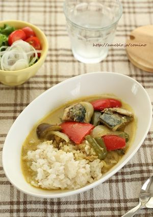 夏野菜と塩鯖のココナッツカレー-レシピのメイン写真