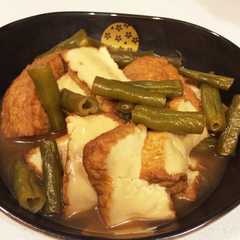 รูปของ 懐かしの味♪厚揚げとインゲンの生姜煮