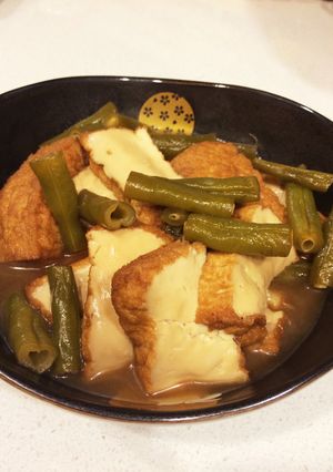 懐かしの味♪厚揚げとインゲンの生姜煮-レシピのメイン写真