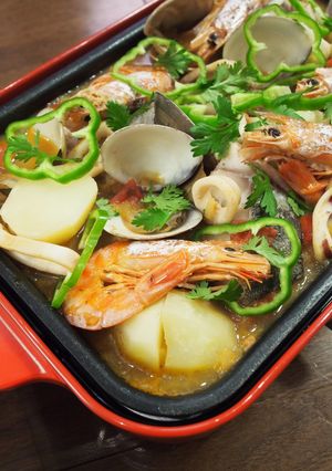 【ポルトガル料理】魚介のカタプラーナ風-レシピのメイン写真