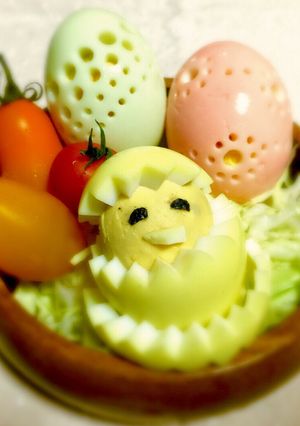 ゆでたまごの 楽しい飾り切り♪-レシピのメイン写真