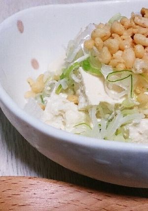 『揚げ玉ボンバー★』ネギと豆腐のやっこ♡-レシピのメイン写真