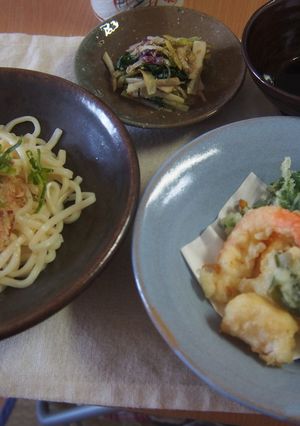 山菜天ぷらの冷やしうどん-レシピのメイン写真