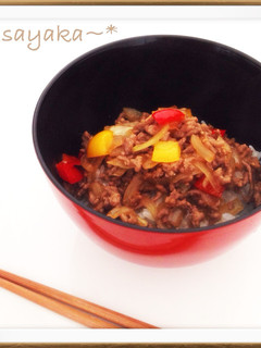 私流。合挽き肉とパプリカのスタミナ炒め-レシピのメイン写真