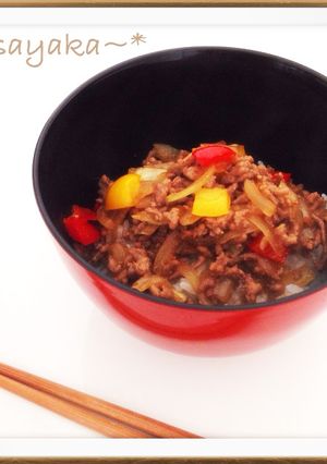 私流。合挽き肉とパプリカのスタミナ炒め-レシピのメイン写真
