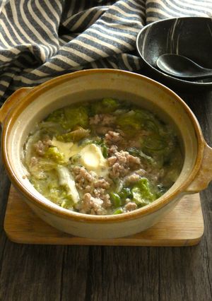 たっぷりレタスとひき肉の味噌バター鍋-レシピのメイン写真