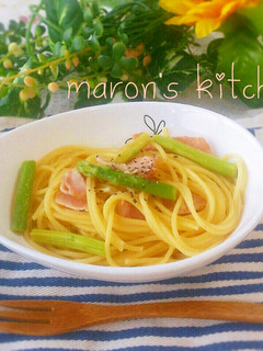 ベーコンとアスパラの柚子こしょうパスタ-レシピのメイン写真