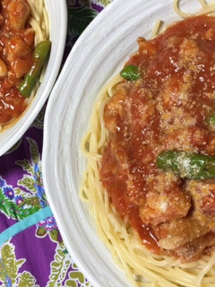 鶏肉と✿ししとうのトマトソース✿パスタ-レシピのメイン写真