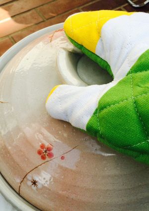 カセットコンロで土鍋ご飯♪（赤米）-レシピのメイン写真