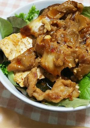 ＊豚キムチ豆腐のサラダ丼＊-レシピのメイン写真