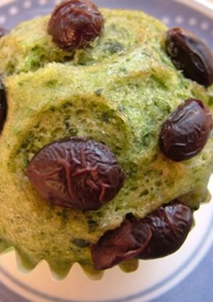 ほうれん草蒸しパン黒豆のせ-レシピのメイン写真